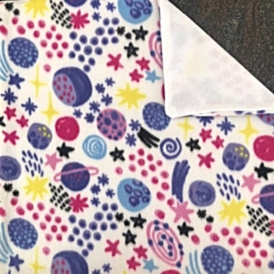 Purple fruit fleece blanket with double layer construction