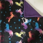 Unicorn fleece blanket with double layer construction