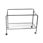 120cm black pet cage stand with wheels and lower storage shelf