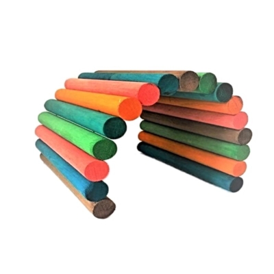 bright coloured wooden guinea pig hideout