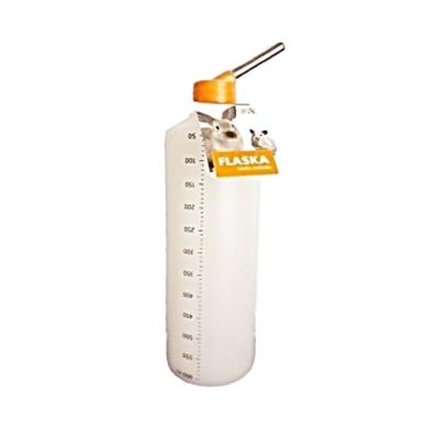 600ml small animal water bottle with orange nozzle and double ball bearing