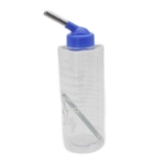 500ml small animal water bottle with blue nozzle and double ball bearing