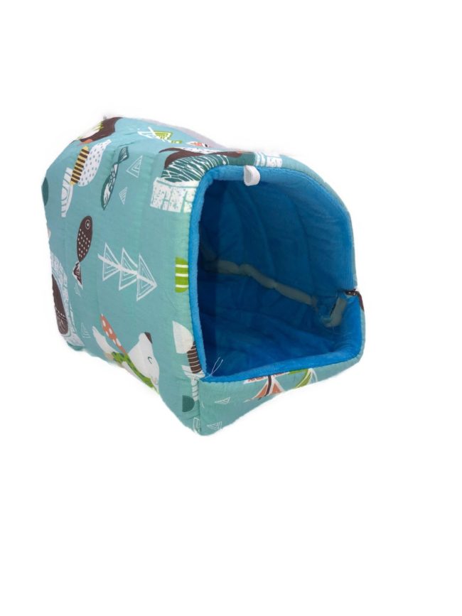 Blue small animal fabric bed