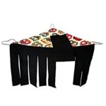 Black owl fleece guinea pig corner tent hideout clipped to cage panels.