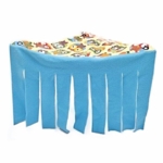 Blue owl fleece guinea pig corner tent hideout clipped to cage panels.