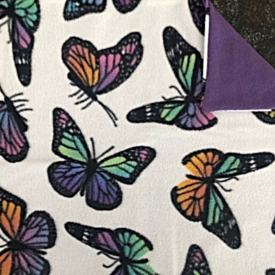 Butterfly fleece blanket with double layer for guinea pigs