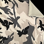 Grey camo fleece blanket with double layer construction