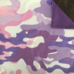 Purple camo fleece blanket with double layer construction